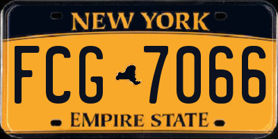 NY license plate FCG7066