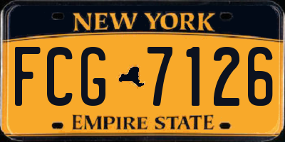 NY license plate FCG7126