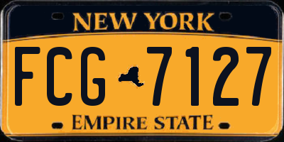 NY license plate FCG7127