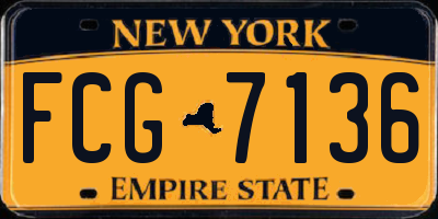 NY license plate FCG7136