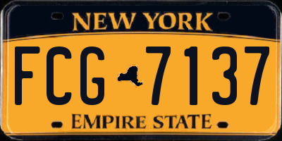 NY license plate FCG7137