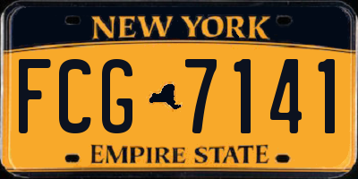 NY license plate FCG7141