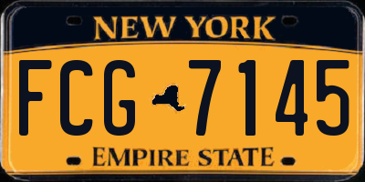 NY license plate FCG7145