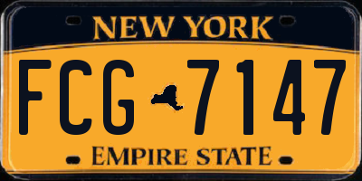 NY license plate FCG7147