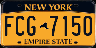NY license plate FCG7150