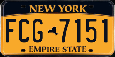 NY license plate FCG7151