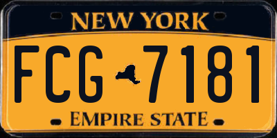 NY license plate FCG7181