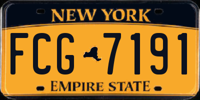 NY license plate FCG7191