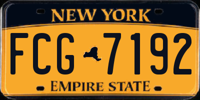 NY license plate FCG7192