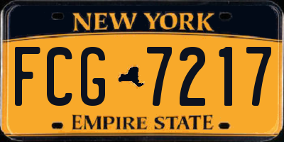 NY license plate FCG7217