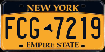 NY license plate FCG7219