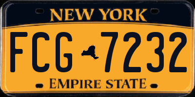 NY license plate FCG7232