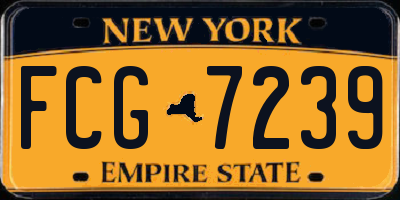 NY license plate FCG7239