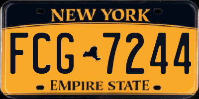 NY license plate FCG7244