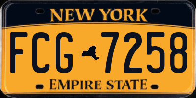 NY license plate FCG7258