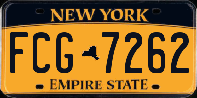 NY license plate FCG7262