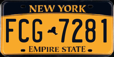 NY license plate FCG7281