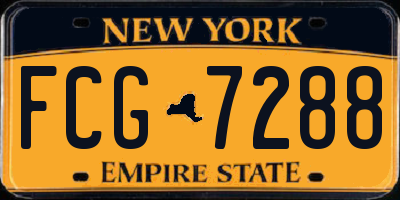NY license plate FCG7288