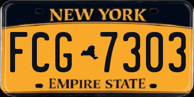 NY license plate FCG7303