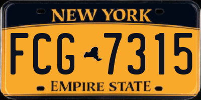 NY license plate FCG7315