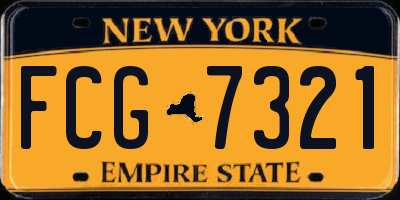 NY license plate FCG7321