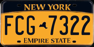 NY license plate FCG7322