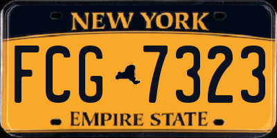 NY license plate FCG7323