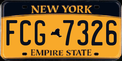 NY license plate FCG7326
