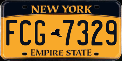 NY license plate FCG7329