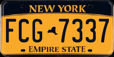 NY license plate FCG7337