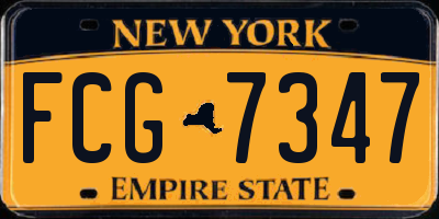 NY license plate FCG7347