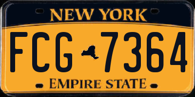 NY license plate FCG7364