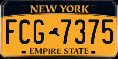 NY license plate FCG7375