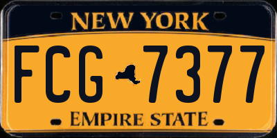 NY license plate FCG7377