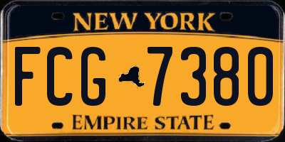 NY license plate FCG7380