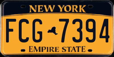 NY license plate FCG7394