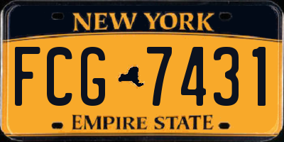 NY license plate FCG7431