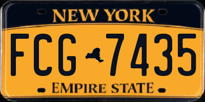 NY license plate FCG7435
