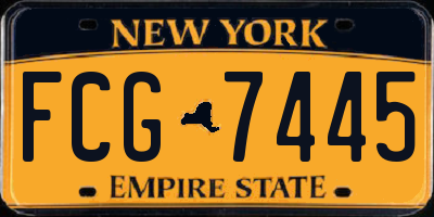 NY license plate FCG7445