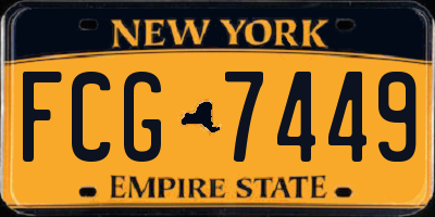 NY license plate FCG7449