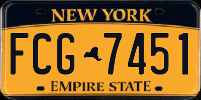 NY license plate FCG7451