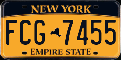 NY license plate FCG7455