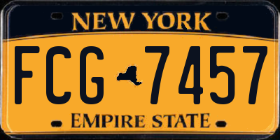 NY license plate FCG7457