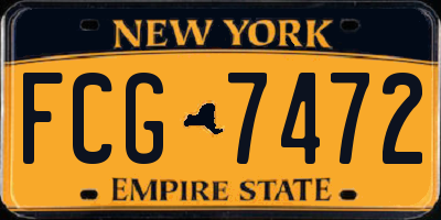 NY license plate FCG7472