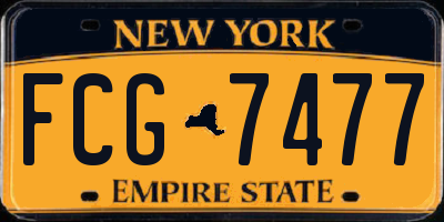 NY license plate FCG7477