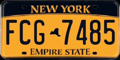 NY license plate FCG7485