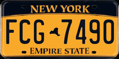 NY license plate FCG7490