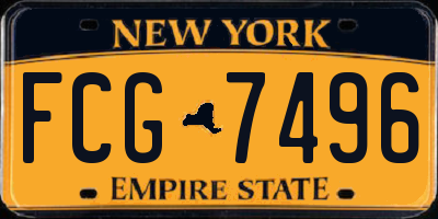 NY license plate FCG7496