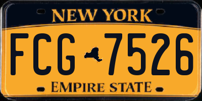 NY license plate FCG7526