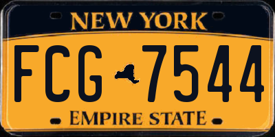 NY license plate FCG7544